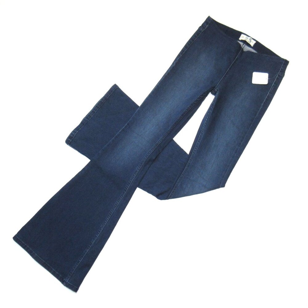 NWT Free People Penny in Rich Blue Pull-on Stretch Flare Jeans 25 x 33